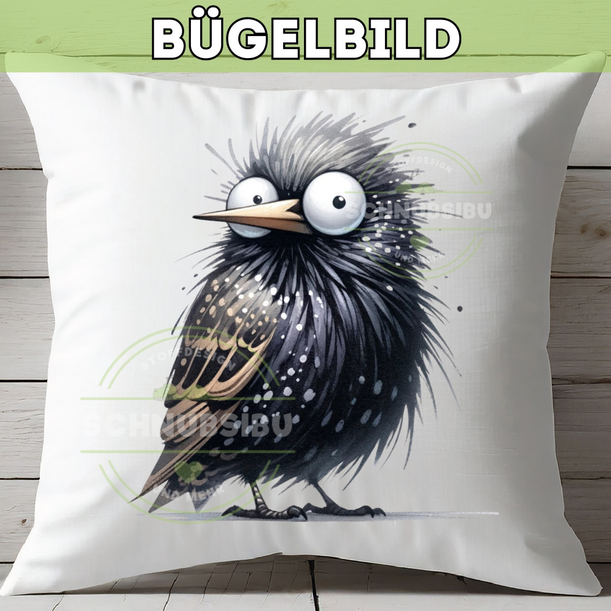 Bügelbild Verrückte Tiere - Rabe